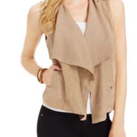 Kut from the Kloth Easton Drape Front Vest in Camel - Sz. M EUC - Picture 1 of 10